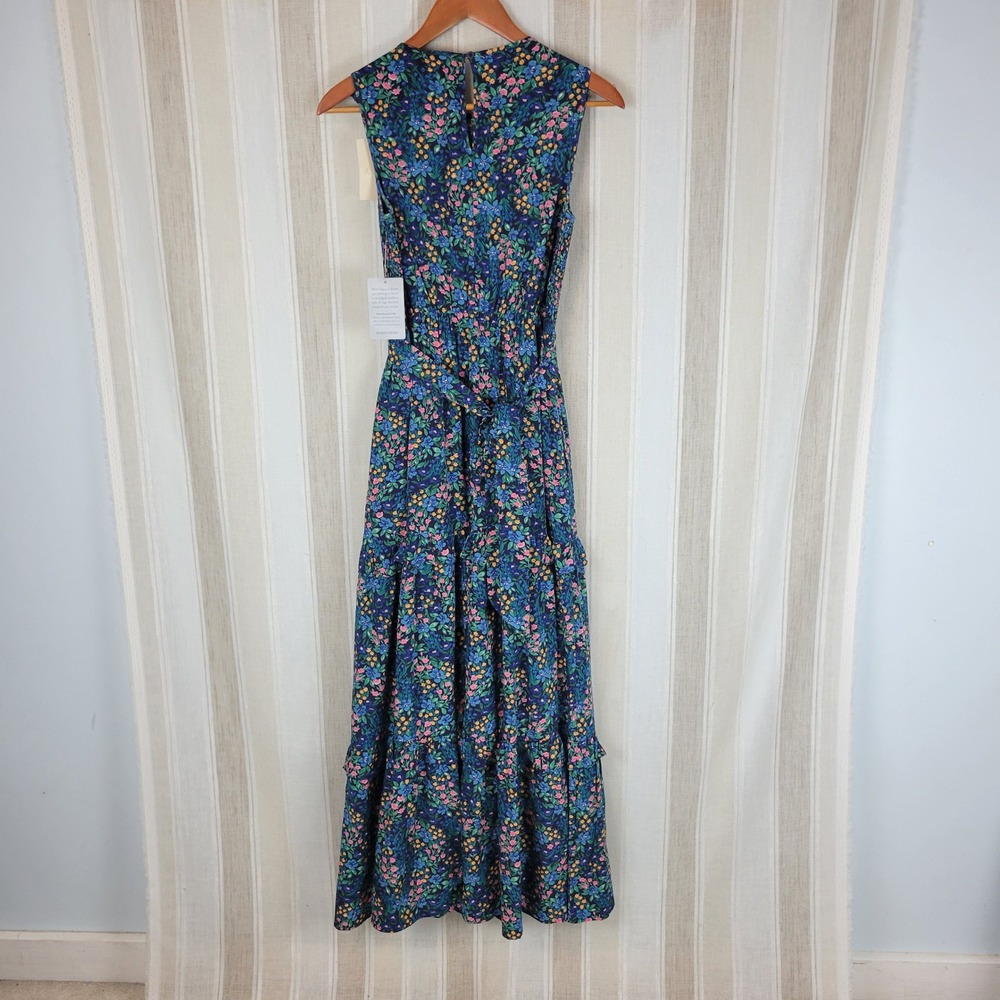 NEW Melloday Floral Maxi Dress Blue Size Medium Cottagecore Prairie - Picture 12 of 12